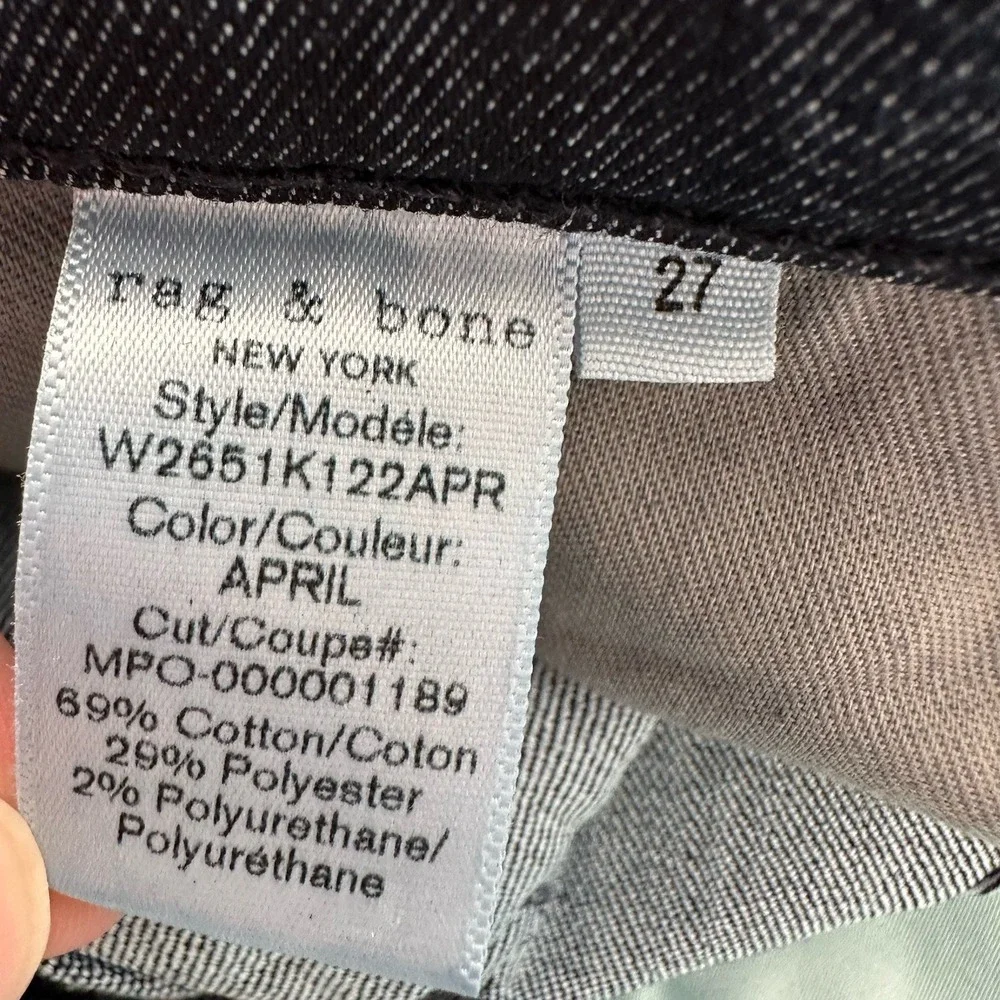 Rag &‎ Bone Women's Cate Mid-Rise Ankle Skinny Blue Jeans, Size 27, Stretch - Picture 11 of 11